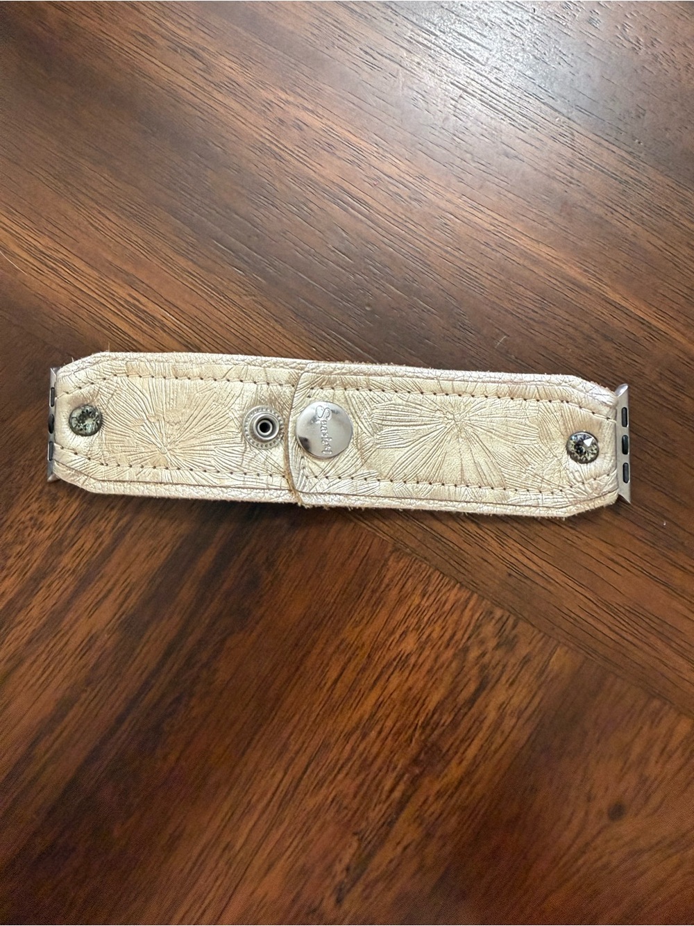 Gold Leather Snap bow Band for Apple Watch Band 38/41 mm